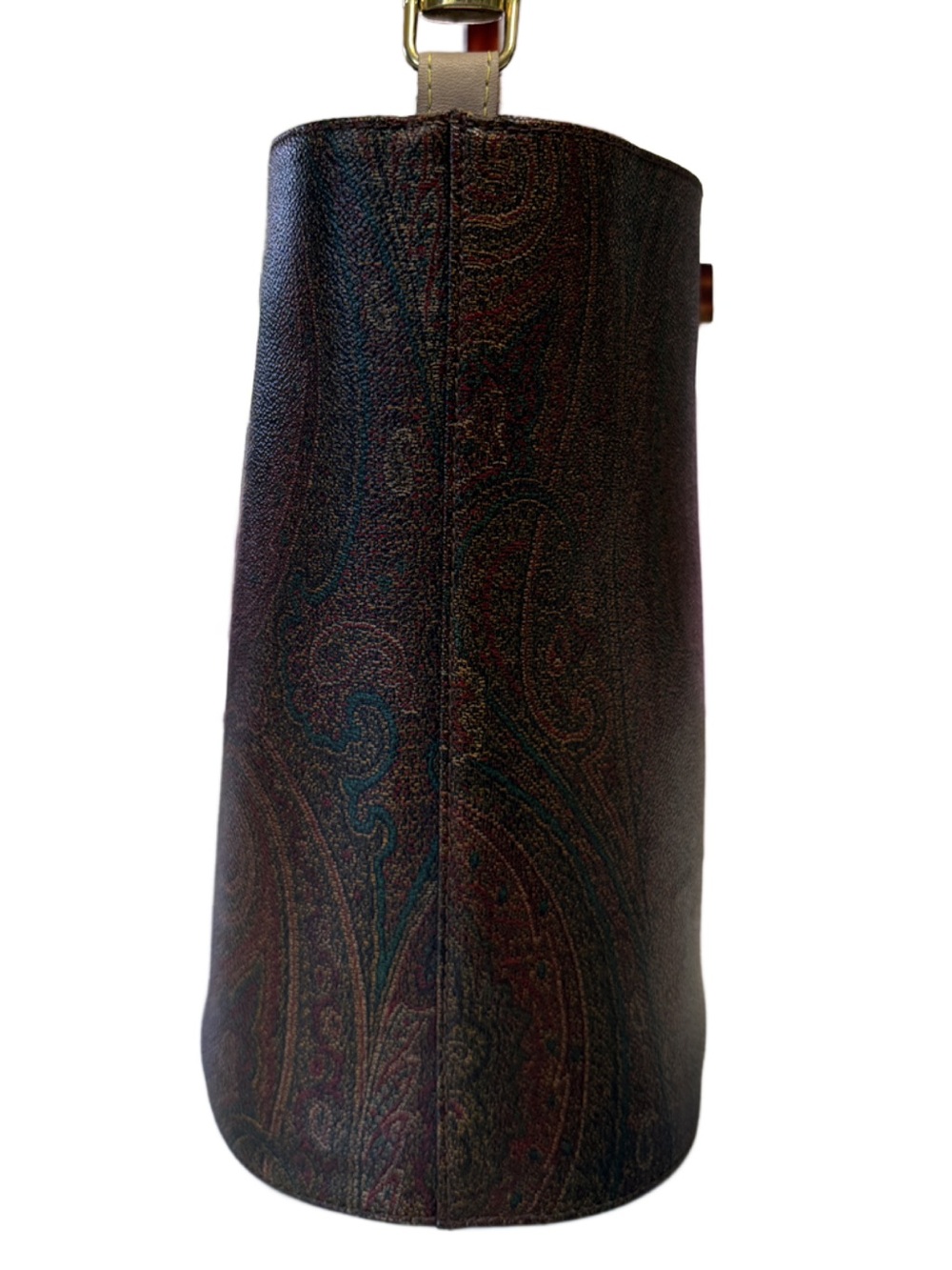 Etro Milano Paisley Bucket Tote with Tortoise Lucite Handles - Picture 5 of 16